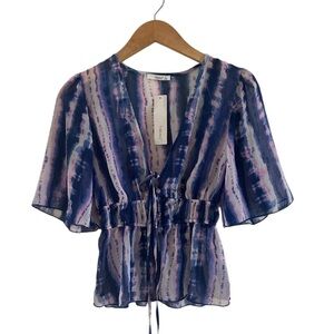 Timing Multicolor V-Neck Top NEW sz Small